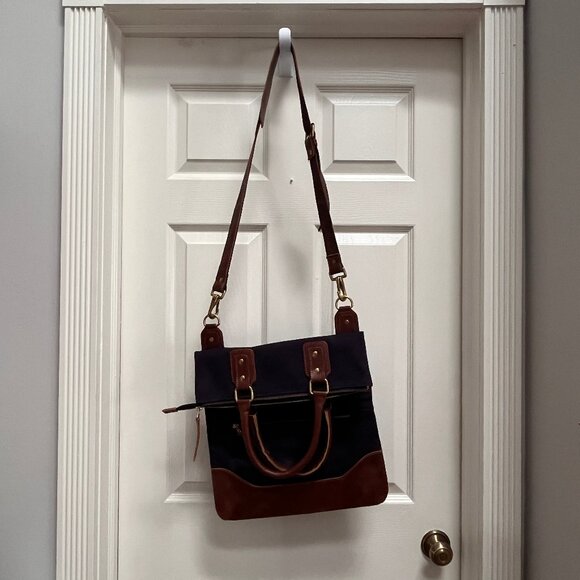 UNITED BY BLUE - Leather and Canvas - Work Tote Shoulder Bag - Navy - Picture 5 of 6